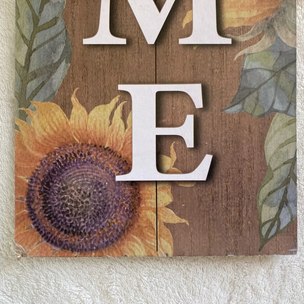 NWT Sunflower 3 Piece Fall Decorations Welcome Sign and Shelf Sitters